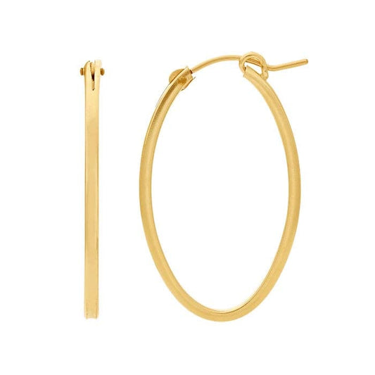 14K Gold Filled Oval Hoop Earring