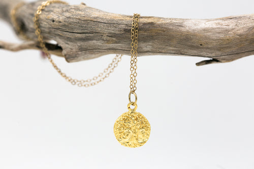 Tree of Life Charm Necklace Gold Vermeil