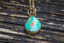 Load image into Gallery viewer, 14k Gold Kingman Turquoise Tear Drop Necklace SOLD