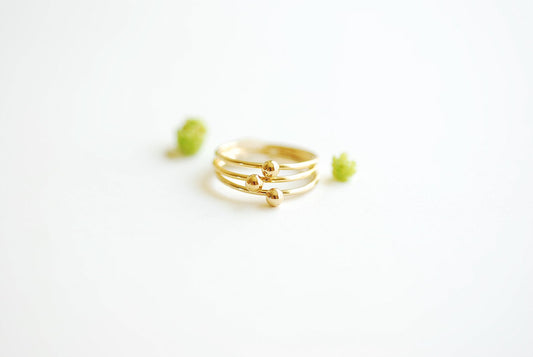 Dainty Bead Ball Stacking Ring in 14K Gold, Rose Gold or Silver