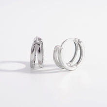 Load image into Gallery viewer, 925 Sterling Silver Inlaid Zircon Huggie Earrings