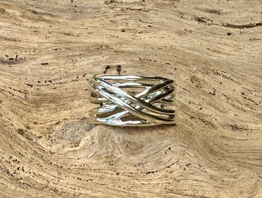 Sterling Silver Criss Crossed Ring