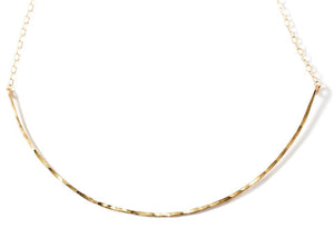 Hammered Half Moon Necklace - Two Moons Collection