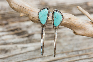 Kingman Turquoise & Sterling Silver Hoop Earrings