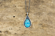 Load image into Gallery viewer, Sterling Silver White Water Turquoise Tear Drop Necklace