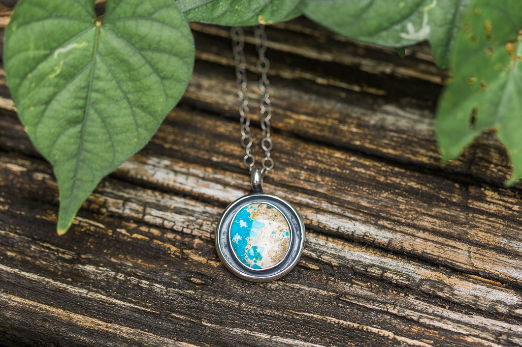 Sterling Silver Kingman Turquoise Orb Necklace