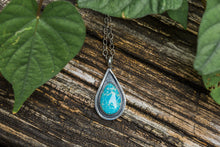 Load image into Gallery viewer, Sterling Silver White Water Turquoise Tear Drop Necklace